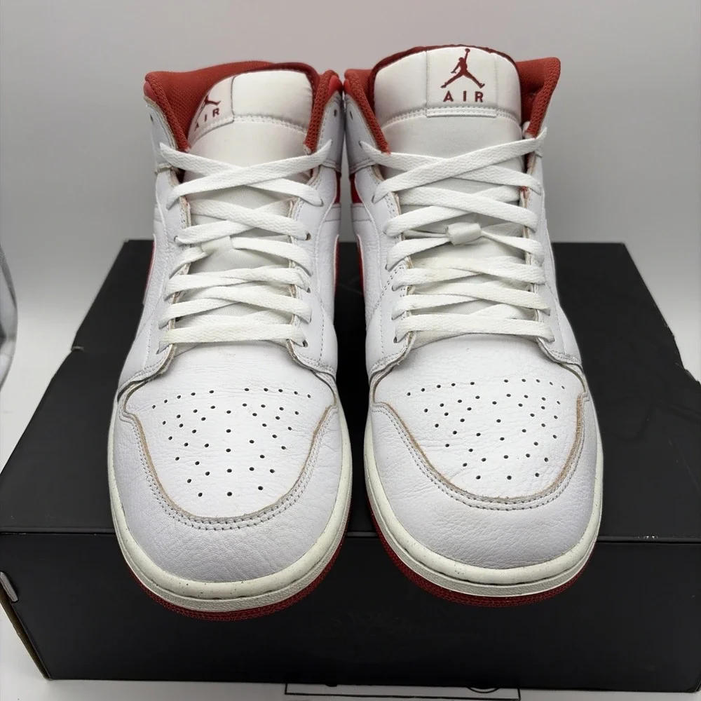 Size 12 - Air Jordan 1 SE Mid White Dune Red (FJ3458-160)